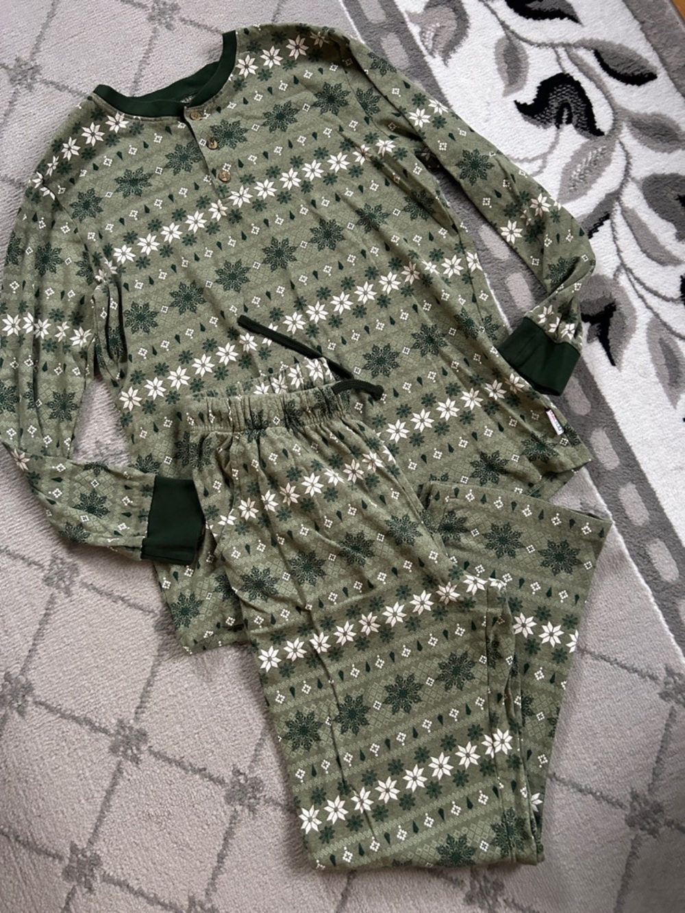 Butter Olive & Dark Green Fair Isle Pajama Set